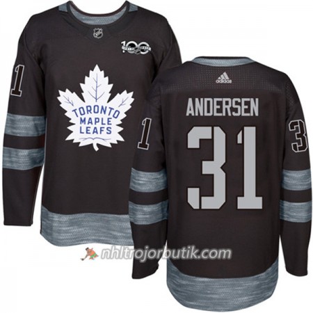 Män Ishockey Toronto Maple Leafs Tröja Frederik Andersen 31 1917-2017 100th Anniversary Adidas Svart Authentic